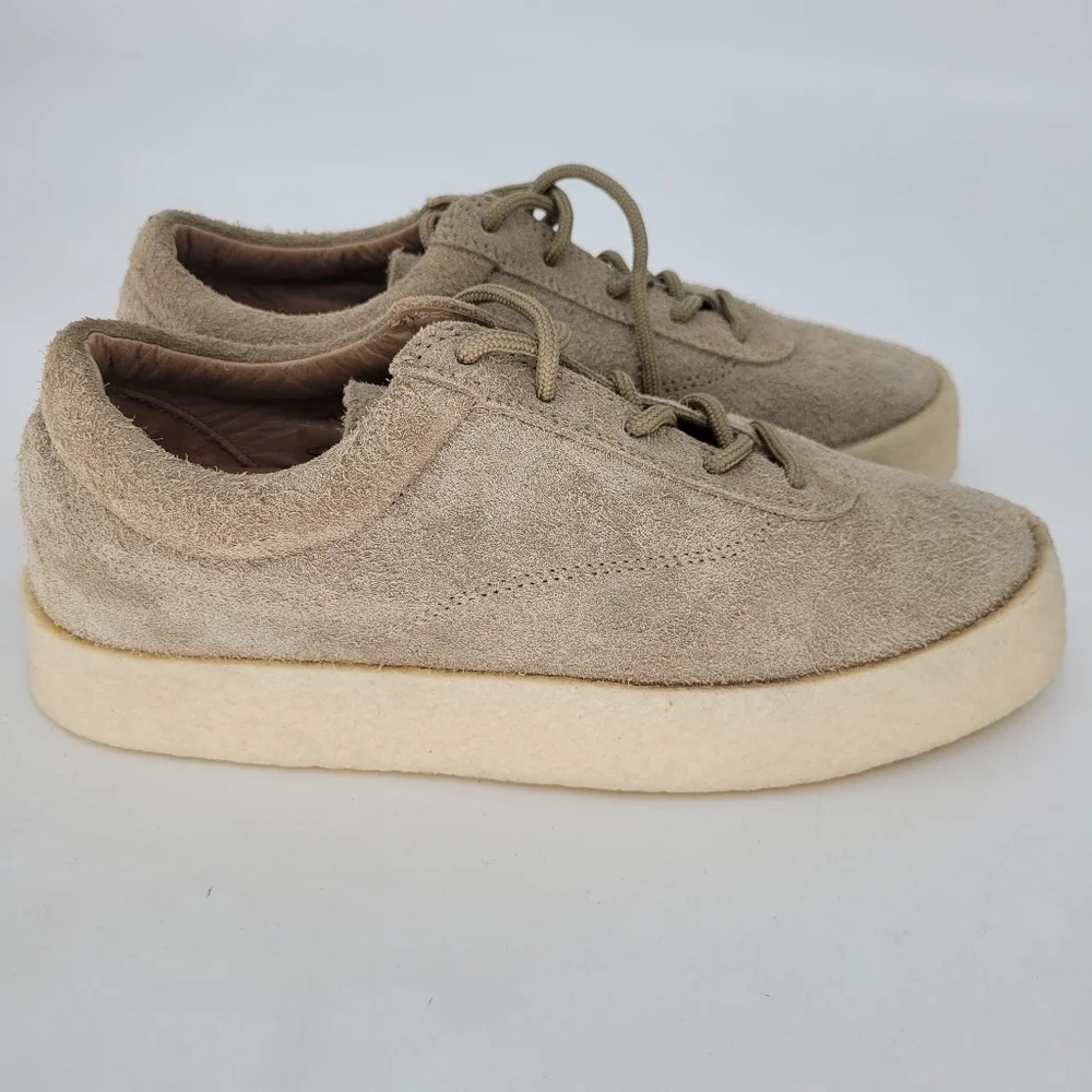 Yeezy season 6 crepe thick shaggy suede sneaker taupe mens 7.5